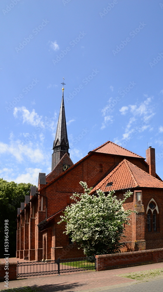 Obraz premium Historical Michaelis Church in the Village Heemsen, Lower Saxony