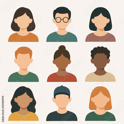 Set Vector People avatar flat design vector collection.