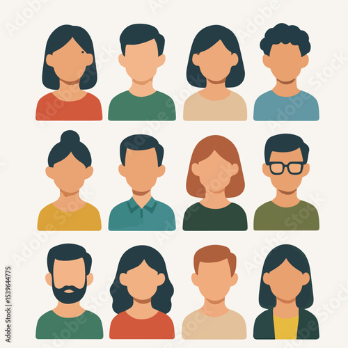 Set Vector People avatar flat design vector collection.