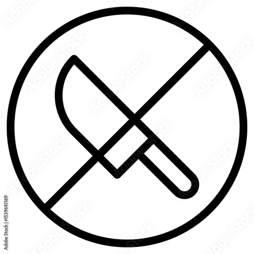 No Weapons line icon