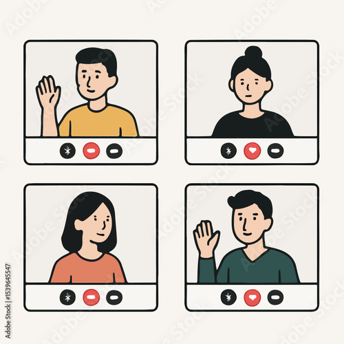 Set Vector Video call vector concept