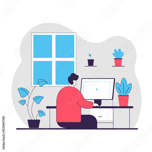 Man Working From Home
