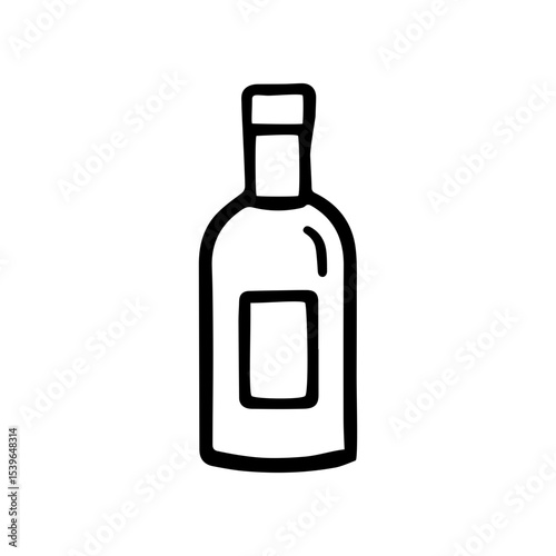 Wine bottle doodle vector icon