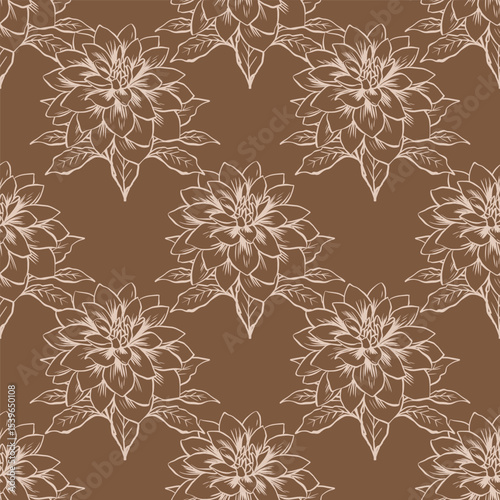 Seamless vector pattern of beautiful flowers, ideal for floral designs, backgrounds, textiles, invitations, and craft projects. Elegant and versatile for all creative needs.