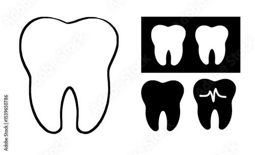 Vector tooth, dental icons