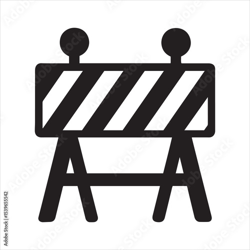 Detailed construction barrier vector graphic