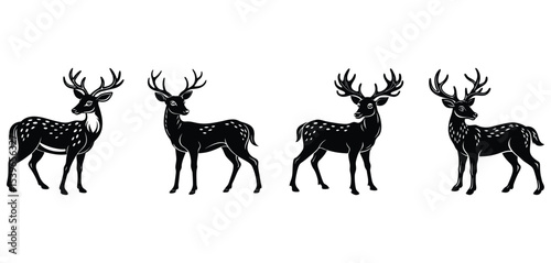 Elegant Deer Silhouettes A Collection of Four