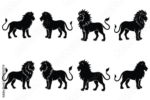 Majestic Lion Silhouettes A Collection of Regal Designs