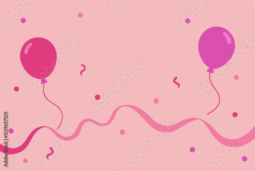 Pink Balloons and Confetti A Festive Celebration Background