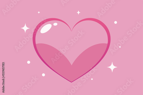 Glowing Pink Heart A Symbol of Love, Affection, and Care