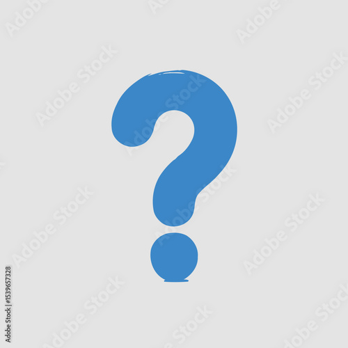 Blue Question Mark Icon Simple Graphic Design