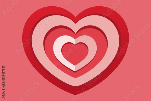 Layered Heart Design A Romantic Vector Graphic Illustration