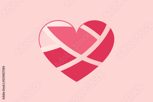 Fragmented Heart A Geometric Love Illustration