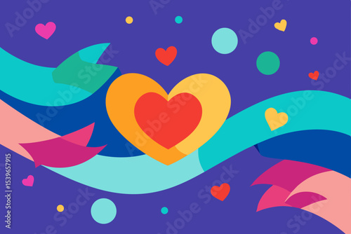 Celebrating Love A Colorful Abstract Heart Design