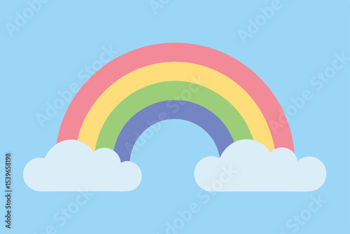 Pastel Rainbow Illustration A Colorful Arc of Hope and Dreams
