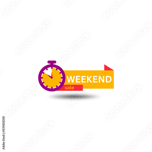 Weekend sale alarm clock vector