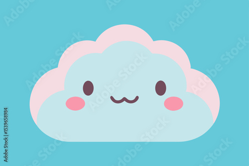 Adorable Kawaii Cloud Illustration Cute Pastel Cloud Character Design