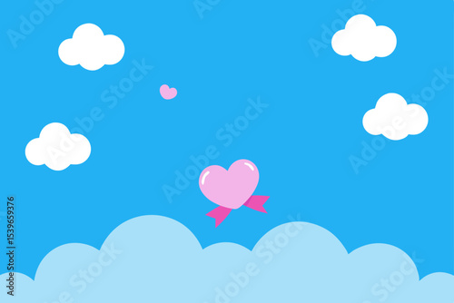 Sweet Love in the Sky A Heartfelt Illustration of Love and Happiness