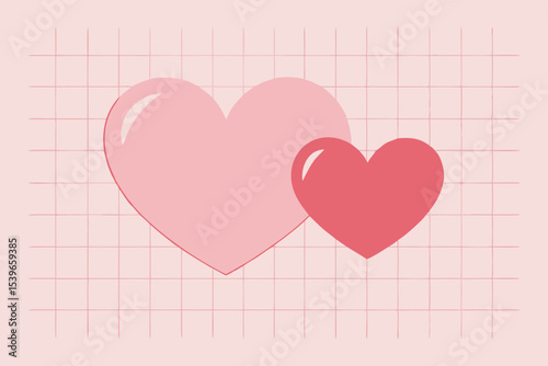 Sweetheart Love Two Hearts Design Illustration