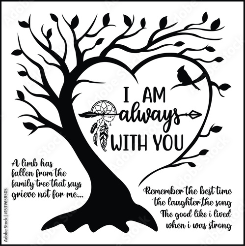 Always With You A Heartfelt Remembrance Tree Illustration