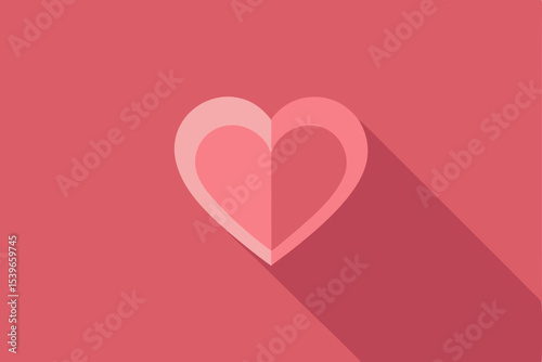 Elegant Pink Heart Design A Simple Vector Illustration of Love and Affection