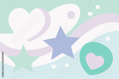 Pastel Hearts and Stars A Dreamy Abstract Background Design
