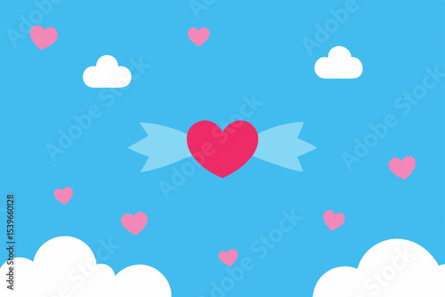 Floating Hearts A Sweet and Simple Love Background Illustration