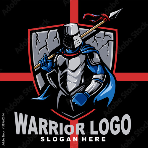 Vector Warrior Esport Logo Mascot