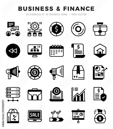 Business & Finance icons set for website and mobile site and apps.