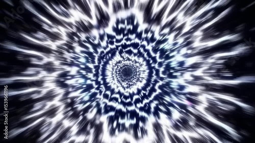 Swirling Light Patterns Creating an Abstract Cosmic Portal Effect with Dynamic White and Black Colors