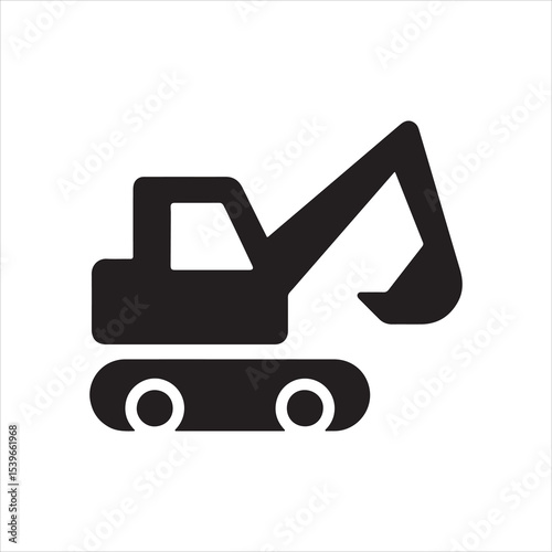 Detailed illustration of a heavy duty excavator machine