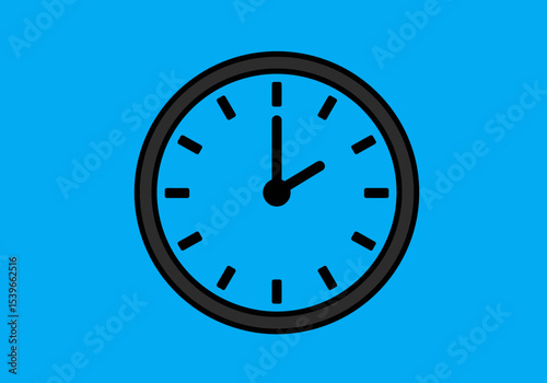 A blue clock with black hands pointing to 200 against a blue background