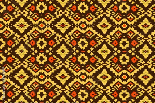 Seamless Colorful Ikat Pattern – Traditional Ethnic Textile for Fabric, Print, or Wallpaper