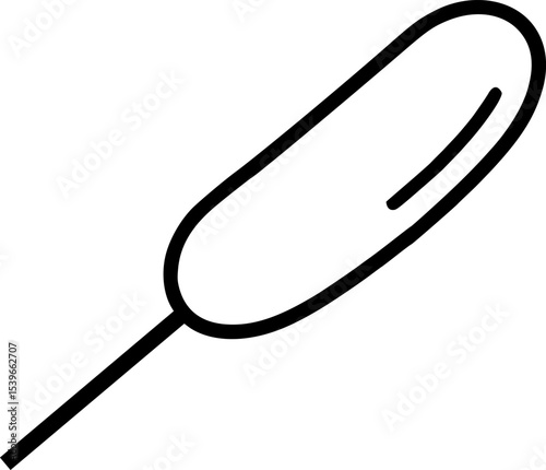 Corn Dog – Black Vector Icon Stick Snack