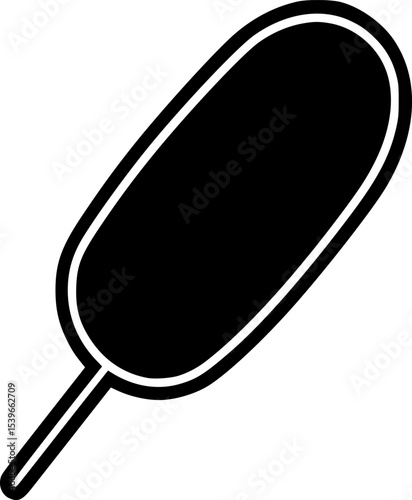 Corn Dog – Black Vector Icon Stick Snack