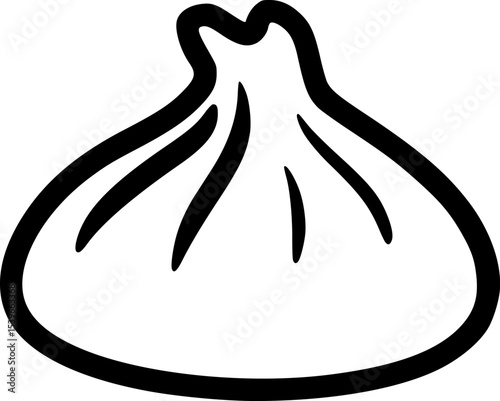 Dumplings – Black Vector Icon of Asian Food