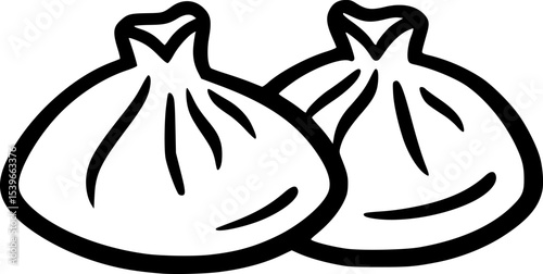 Dumplings – Black Vector Icon of Asian Food