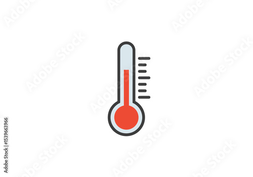 A thermometer shows a high temperature with red liquid extending up the tube
