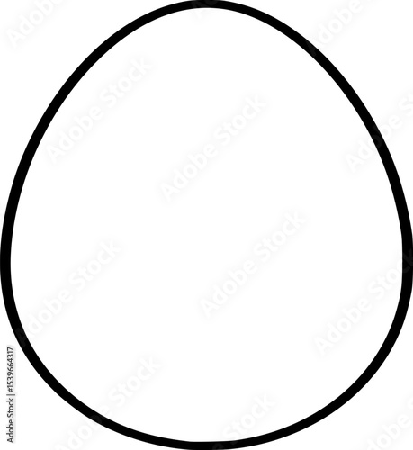 Egg – Black Lineart Vector Icon for Breakfast Food