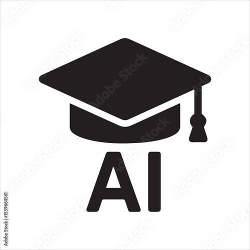 Ai graduation cap colorful design for education and success