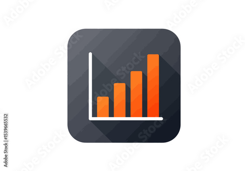 Gray square icon shows an orange bar graph with a white vertical and horizontal axis