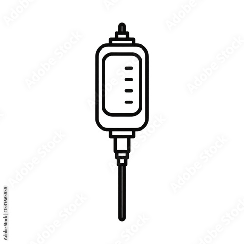 IV drip illustration, minimalistic design, medical equipment concept