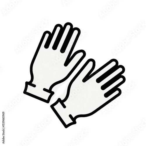 Pair of protective gloves with outline design 
