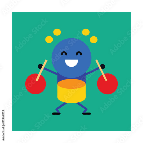 Emoticon Playing Drums