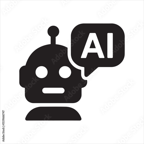Ai robot head with speech bubble modern technology banner