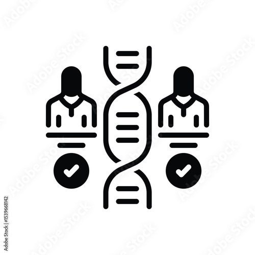 Black solid  icon for dna matching