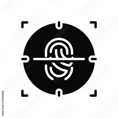 Black solid  icon for biometric recognition