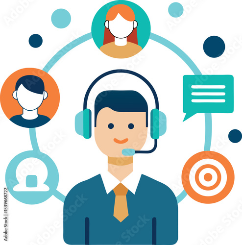 Online Support System Concept With Operators And Clients
