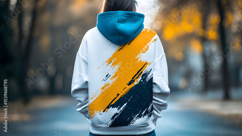 Stylish hoodie featuring an abstract design in blue