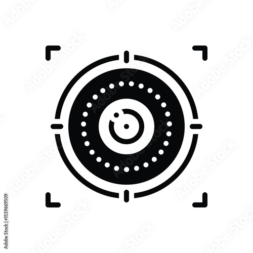 Black solid  icon for retina recognition
